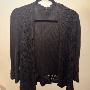 Women's Black Open-Front knitted cardigan